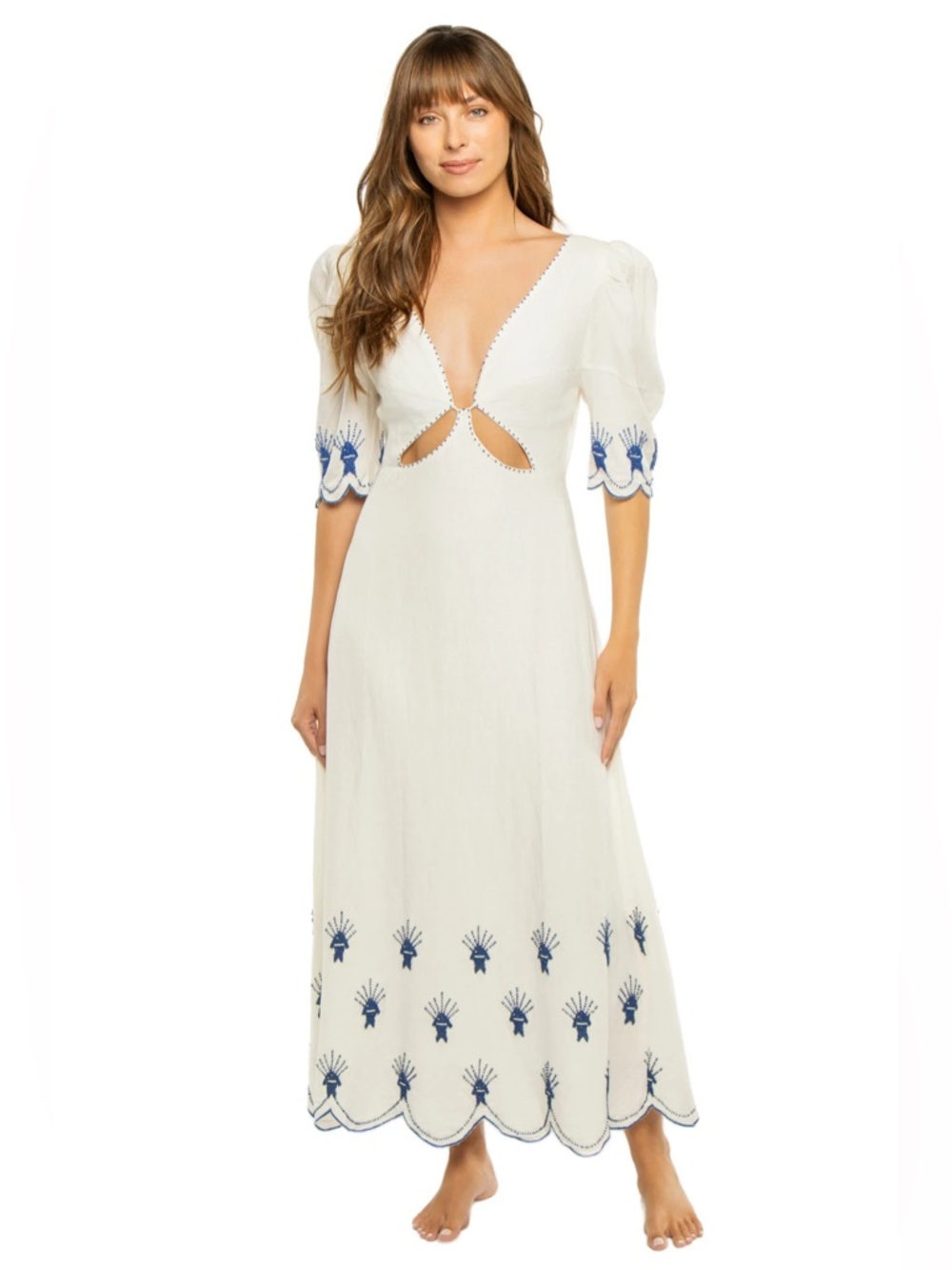 NWT FARM RIO SEA OF FISH ANKLE DRESS